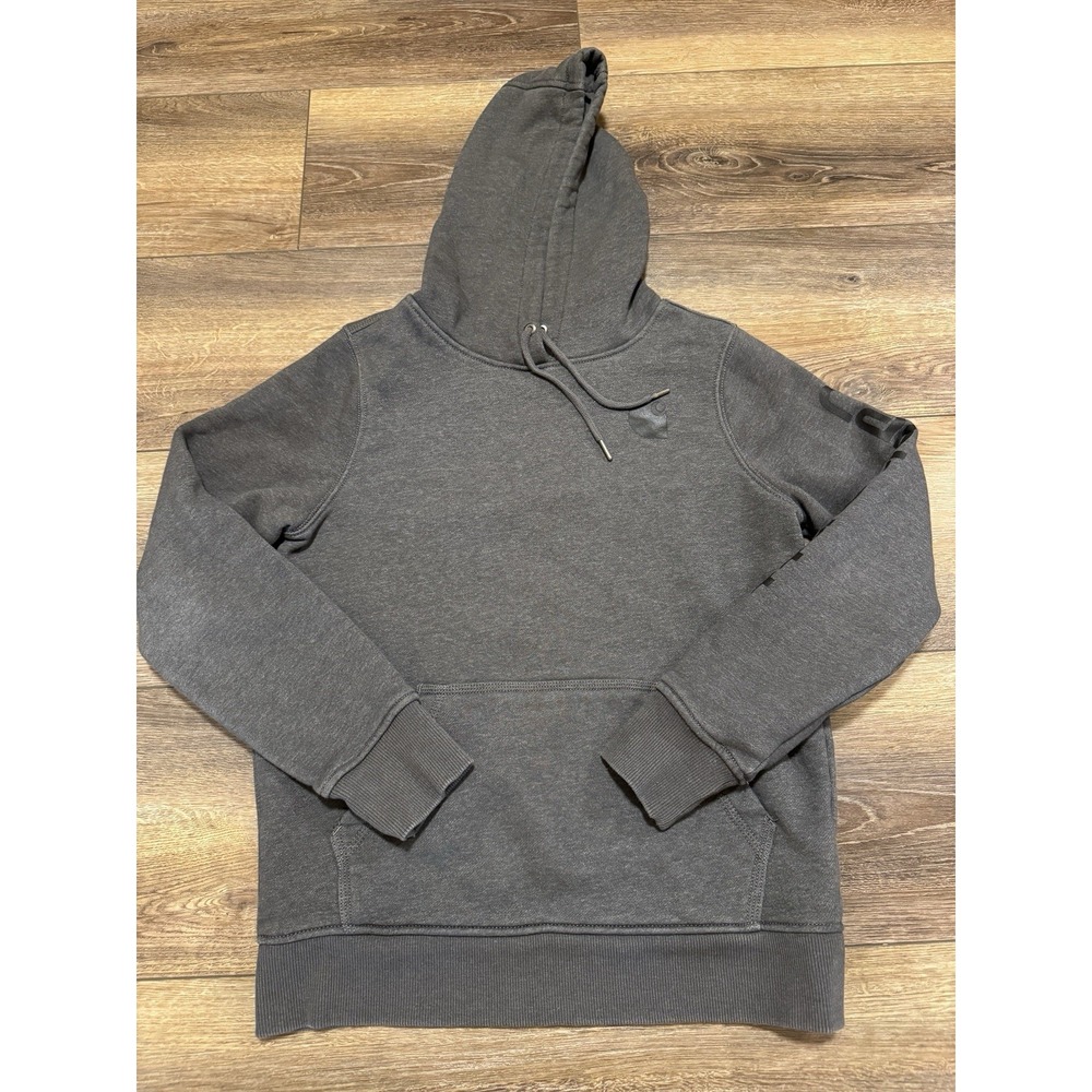 Women's Size Medium Carhartt Spell out Hoodie Sweatshirt Gray Used Clean Outdoor